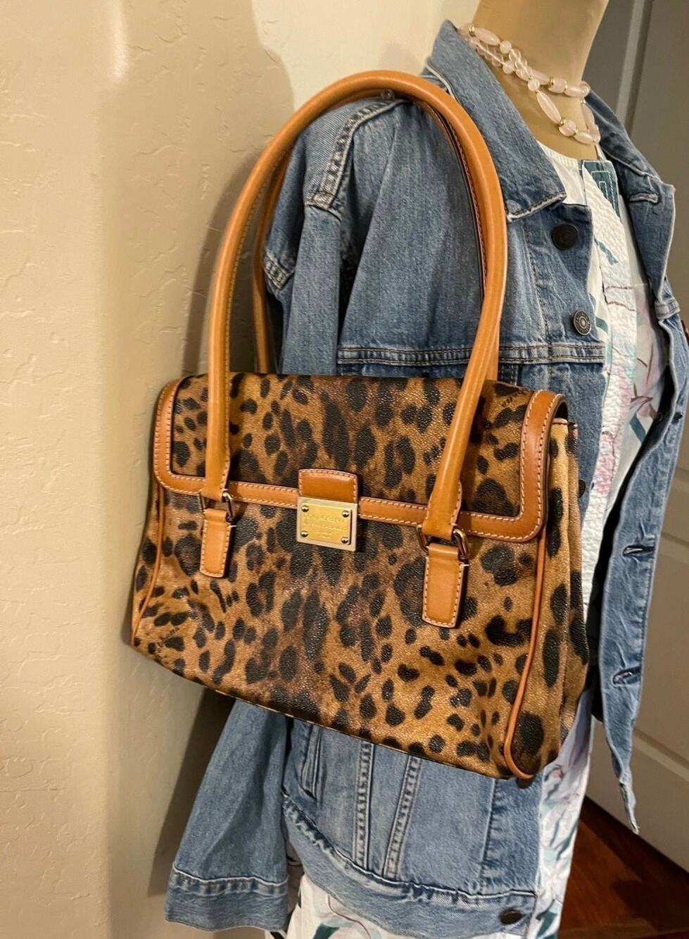 Dolce & Gabbana shoulder bag leopard canvas